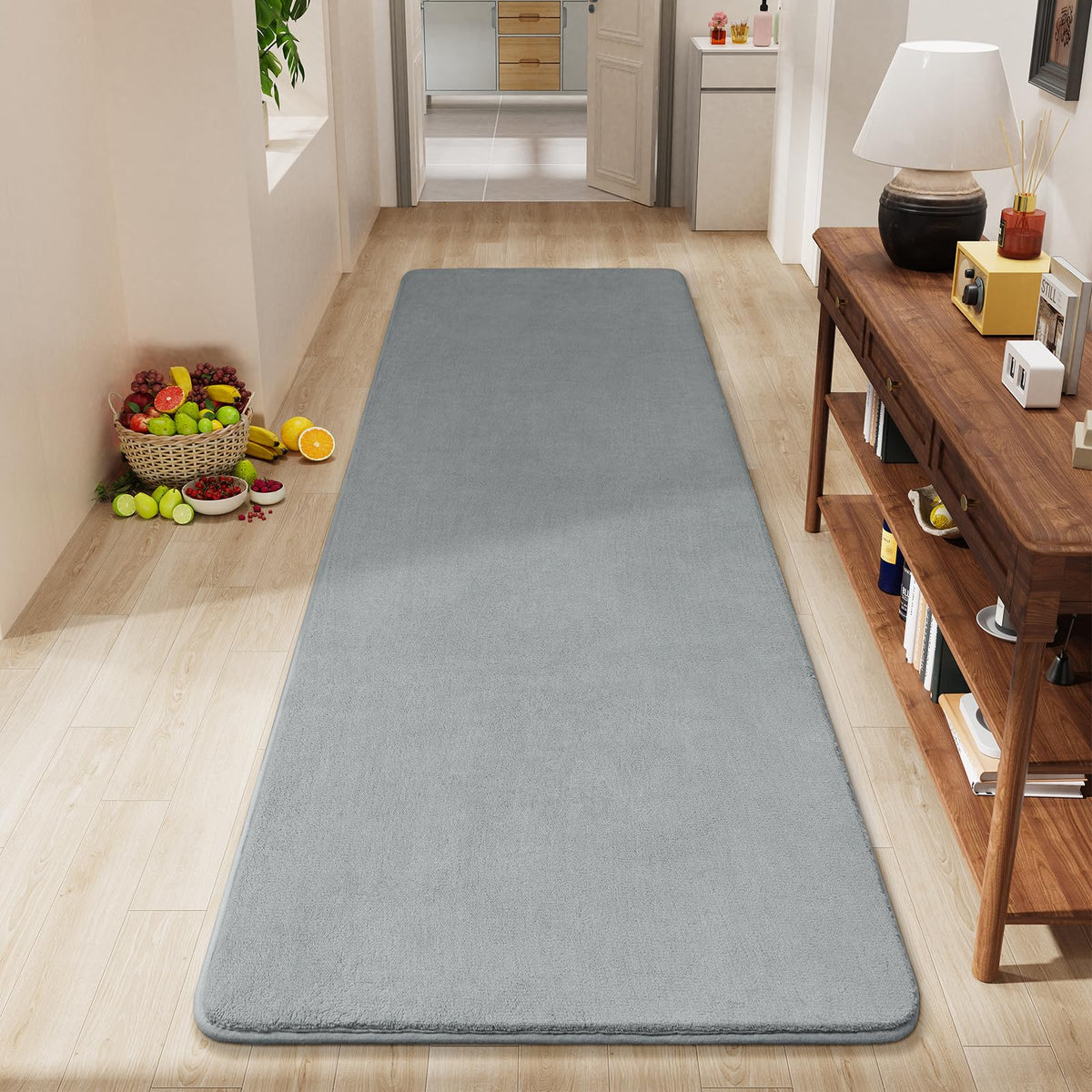 Amearea Modern Soft Hallway Runner Rug, 2x6 Feet Black Washable Runner Rugs