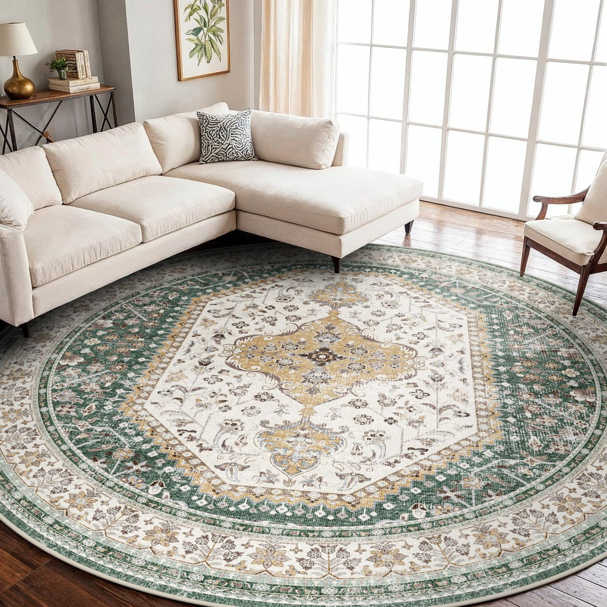 2x3 Washable Entryway Area Rug - Non-Slip Boho Throw Rugs Beige Gray