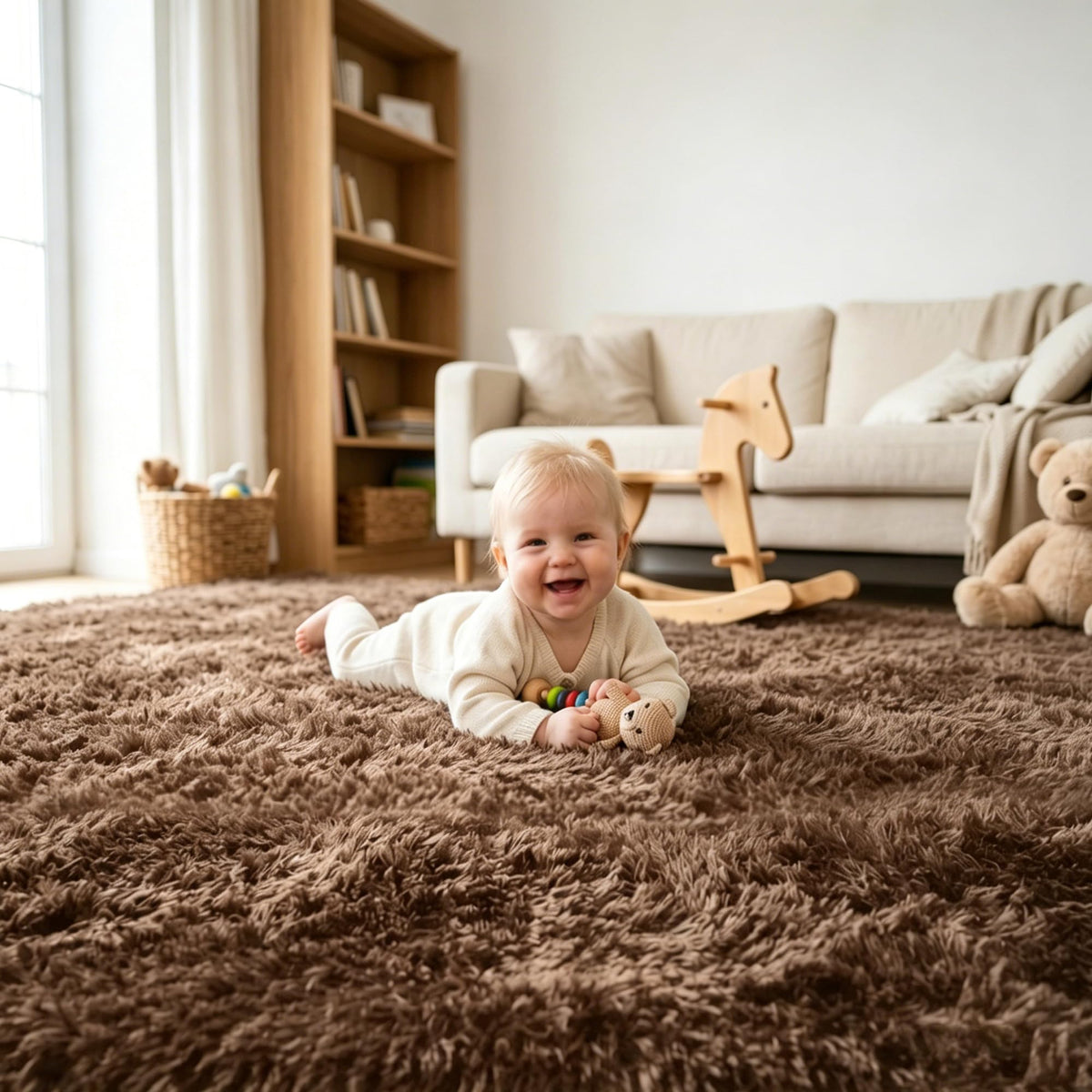 2x3 Area Rug for Bedroom Bedside, Soft Fluffy Plush Thick Rug for Living Room, Non-Slip Small Shag Rug, Non-Shedding High-Pile Indoor Floor Carpet for Kids Room Nursery Dorm Home Decor(Dark Gray)