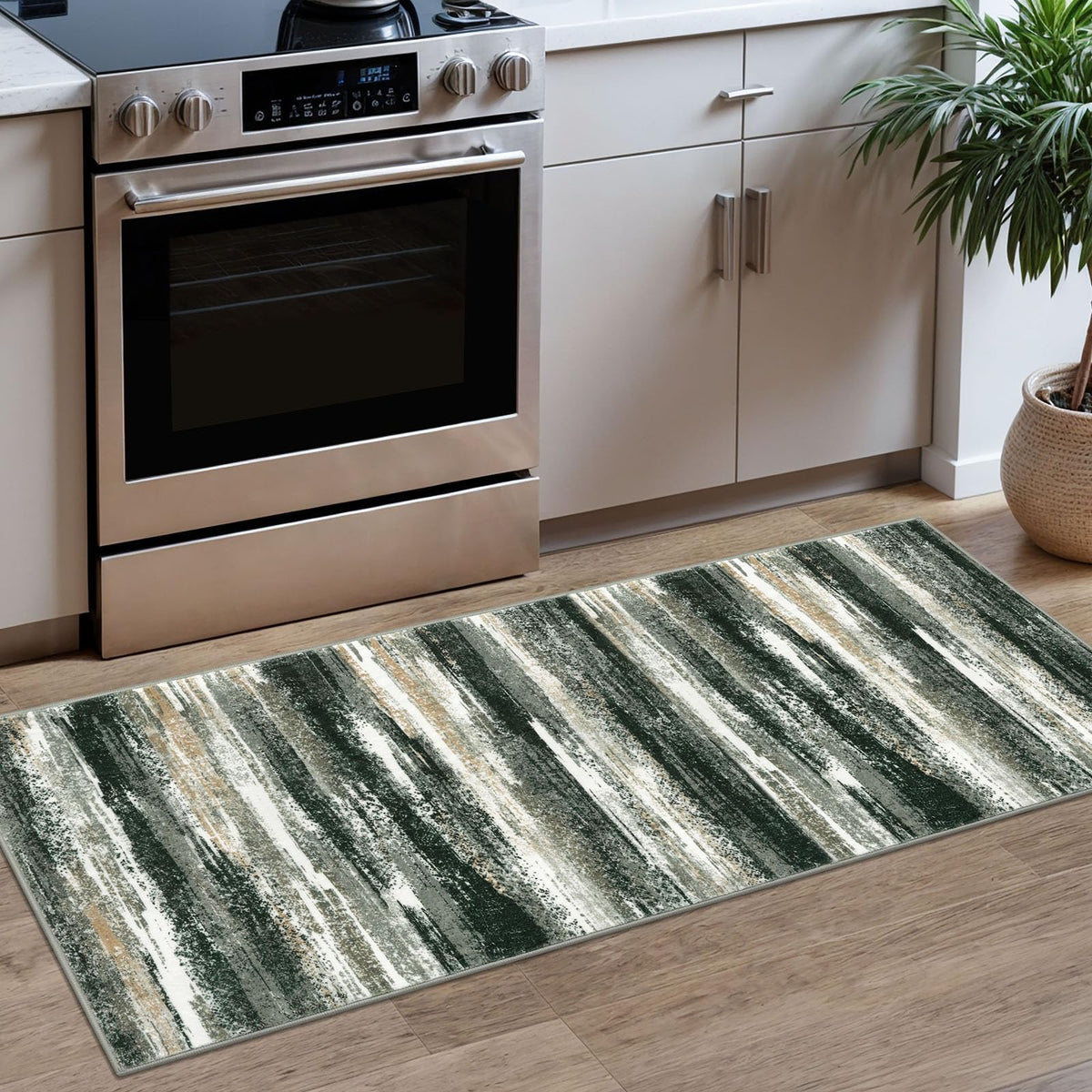 Lansny Abstract Washable 2x6 Runner Rug Non Slip Runners for Hallway
