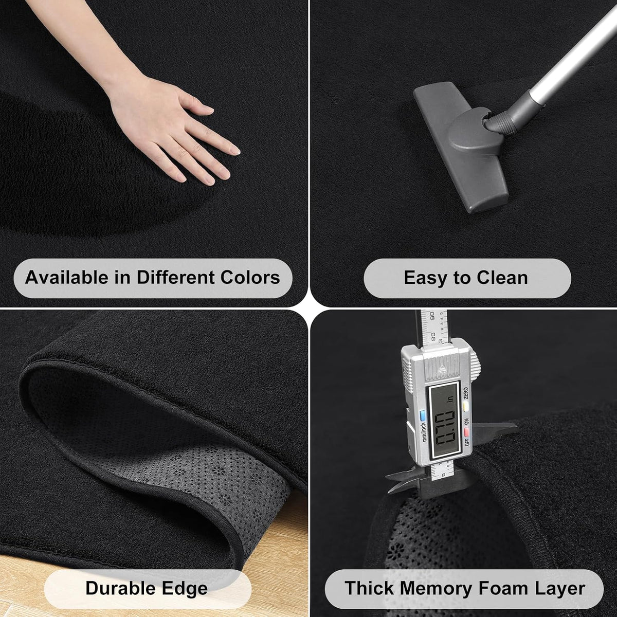 Amearea Modern Soft Hallway Runner Rug, 2x6 Feet Black Washable Runner Rugs