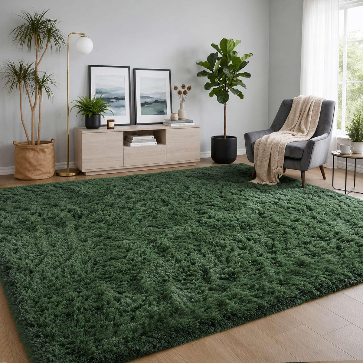 Baby Pink Fluffy Area Rug, Soft Washable, 2x5 Ft for Bedside