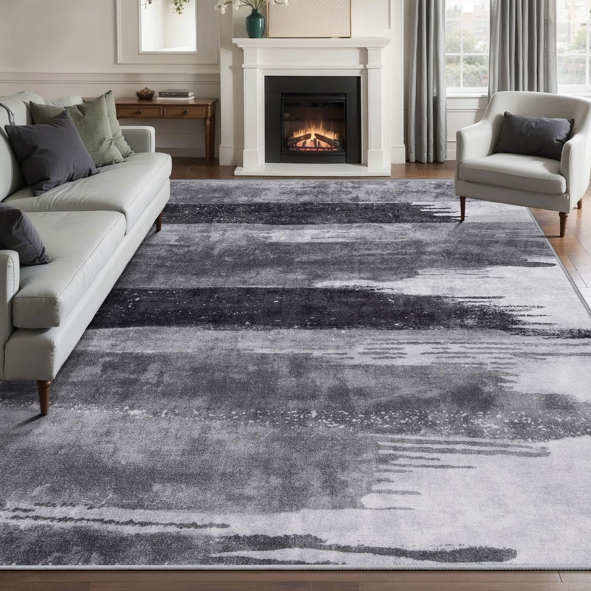 Ciicool Washable Area Rug 2x3 Entryway Rug, Modern Abstract Entry Mat Navy
