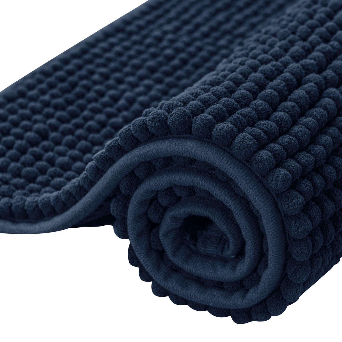 SUBRTEX Bathroom Rugs Chenille Bath Rug Soft Short Plush Bath Mat Soft Shower Mat Water Absorbent Shower Mat Quick Dry Machine Washable(White,18" x 24")