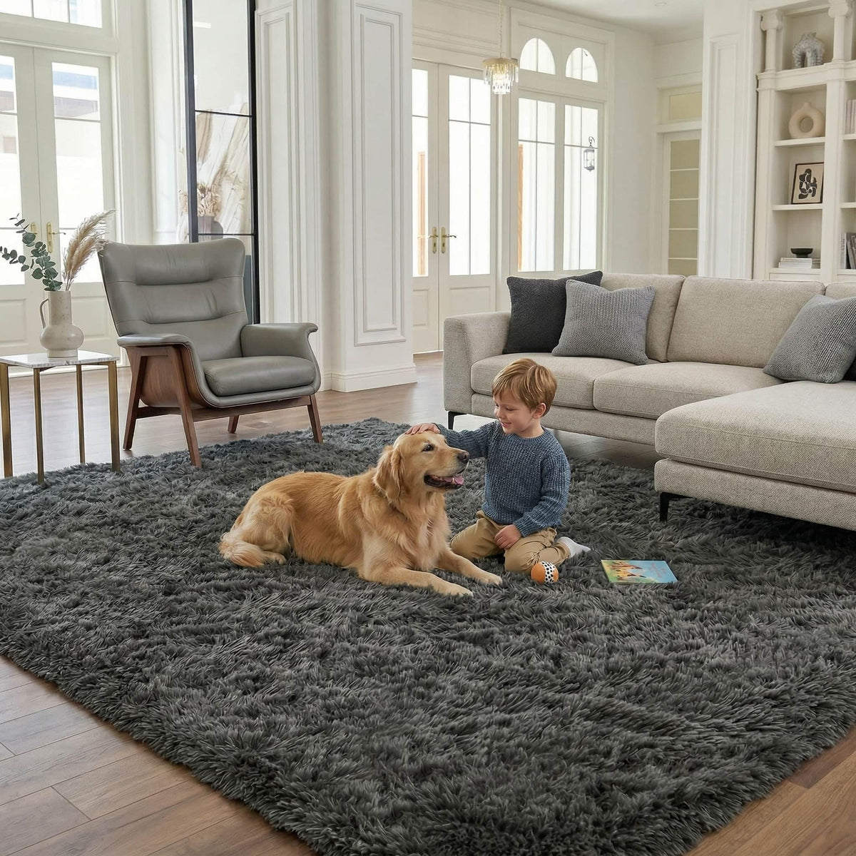 Baby Pink Fluffy Area Rug, Soft Washable, 2x5 Ft for Bedside