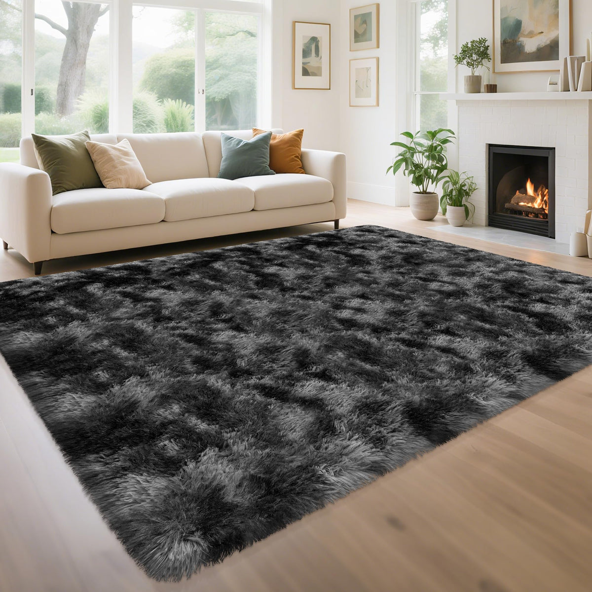 Soft Fluffy Beige Runner Rug for Bedroom, Bedside Long Rug Runner