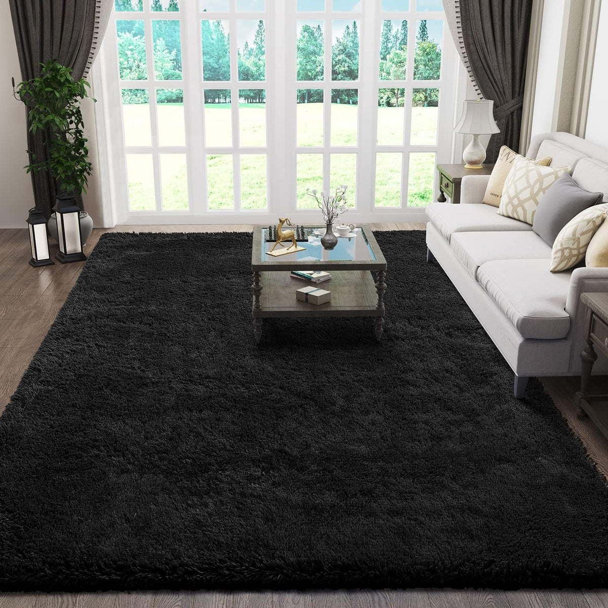 Ophanie 2x6 Washable Runner Rug for Hallway,Non-Slip Fluffy Soft Bedside Rugs, Bedroom Living Room Grey Shaggy Gray Carpet for Kids Girls Boys Dorm Nursery Home Decor Aesthetic
