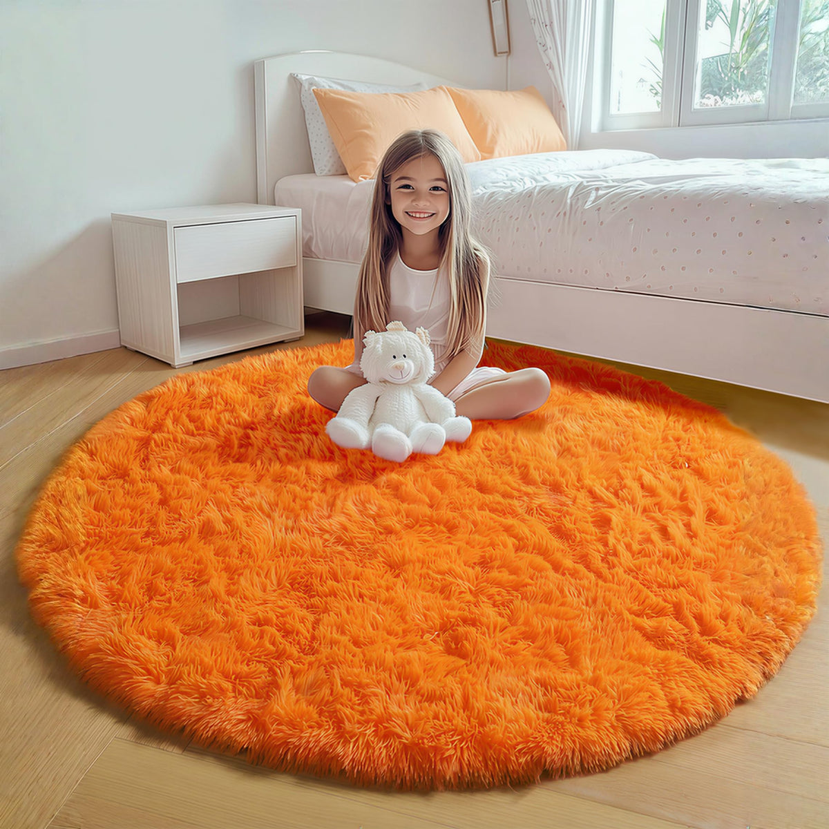 White Runner Rugs for Bedroom Living Room, Fluffy 2x6 Bedside Soft Area Rug