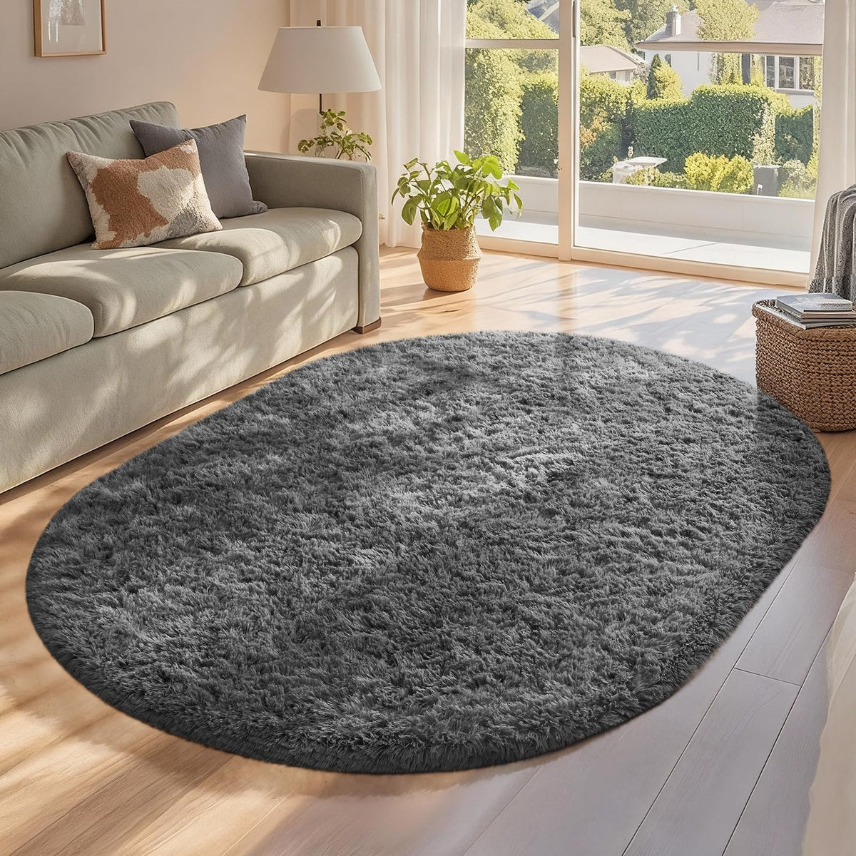 Ophanie 2x6 Washable Runner Rug for Hallway,Non-Slip Fluffy Soft Bedside Rugs, Bedroom Living Room Grey Shaggy Gray Carpet for Kids Girls Boys Dorm Nursery Home Decor Aesthetic