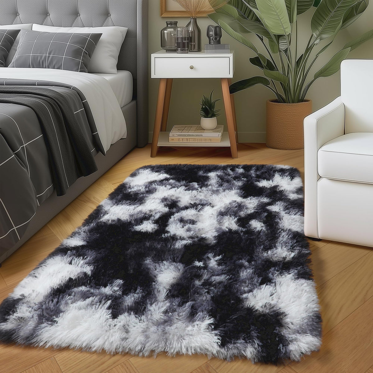 Amdrebio Burnt Orange Fall Shag Runner Area Rug 2x6 for Bedroom Living Room