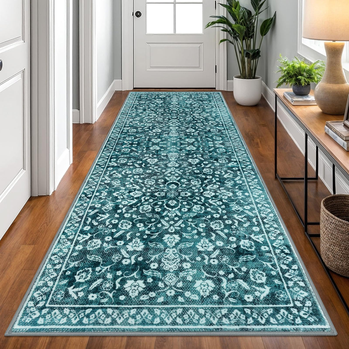 Vintage Washable Entryway Rug 2x3 Small Area Rug Non Slip Door Mat