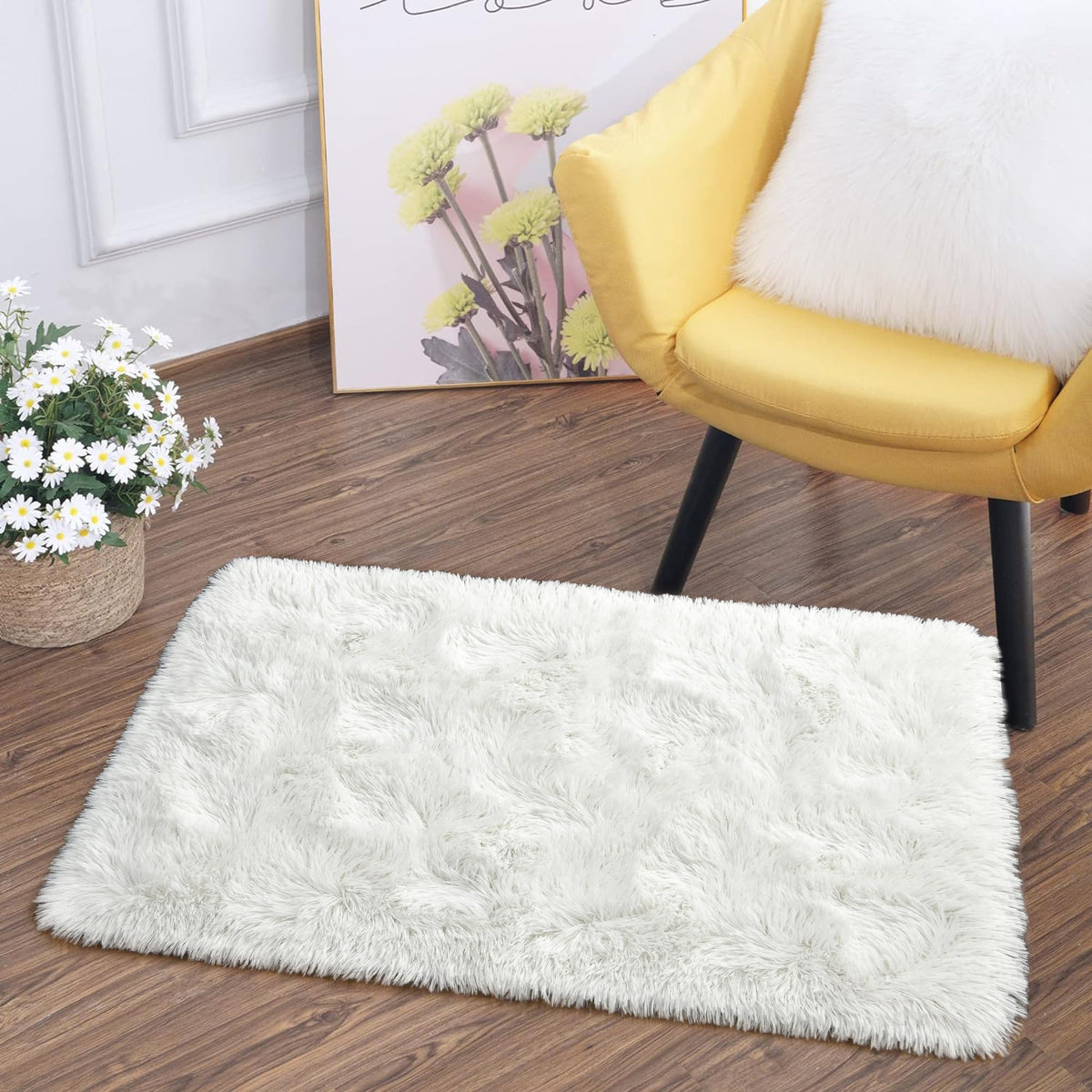 Tepook Black Soft Runner Rugs for Bedroom 2x6 ft with Rubber Backing