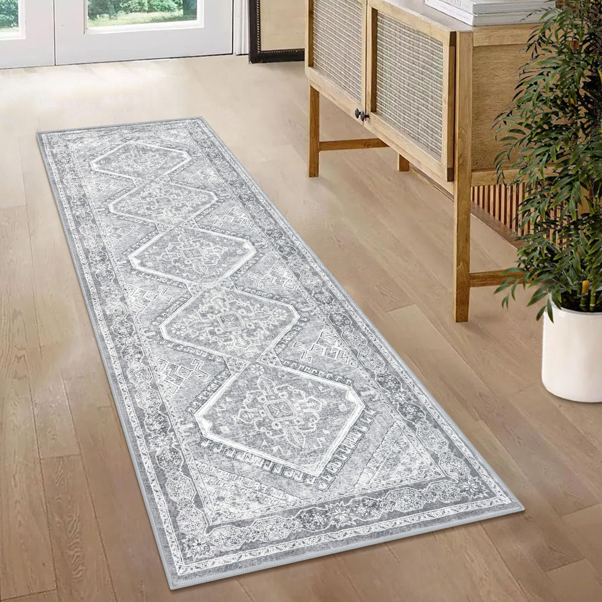 KUTA Entryway Rugs Indoor Washable Small Area Rug 2x3 Blue Entrance Carpet