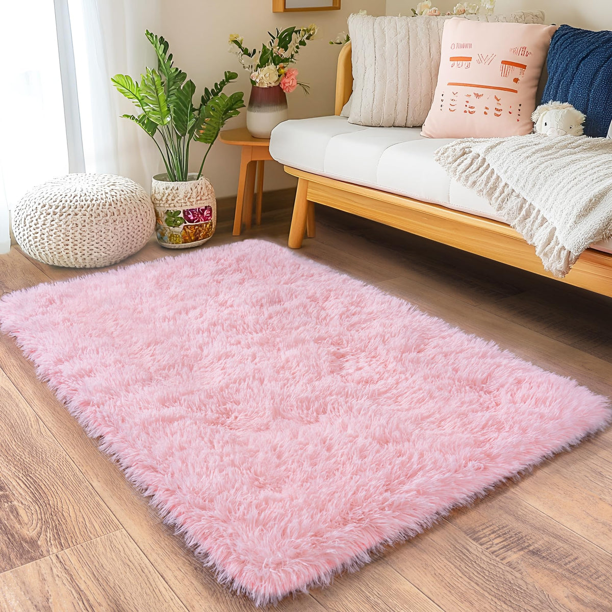 Small Black Area Rug, 2x3 Rug for Bedroom Shaggy Throw Rugs for Dorm Rug, Soft Shag Carpet for Kids Room, Plush Comfy Fluffy Bedside Rug for Home Decor Aesthetic