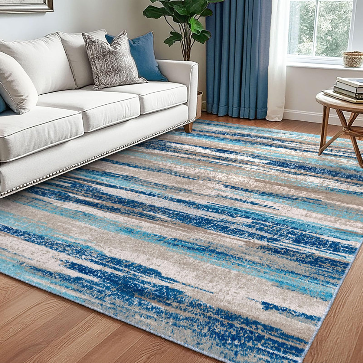 Lansny Abstract 2x3 Area Rug Small Washable Entryway Rug Non Slip Door Mat