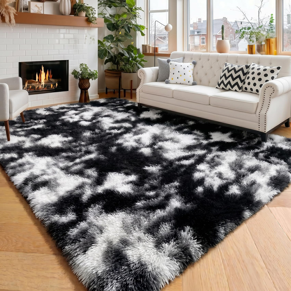 Amdrebio Burnt Orange Fall Shag Runner Area Rug 2x6 for Bedroom Living Room