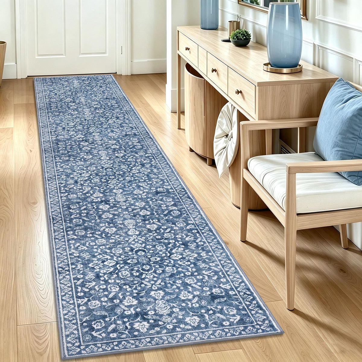 Vintage Washable Entryway Rug 2x3 Small Area Rug Non Slip Door Mat