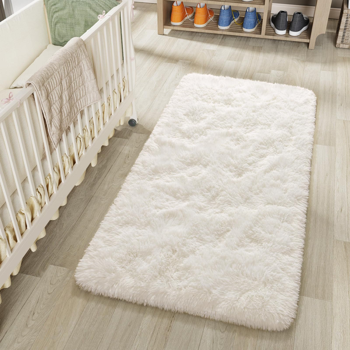 LOCHAS 2x3 Area Rugs Fluffy Living Room Carpets for Kids Bedroom, Brown
