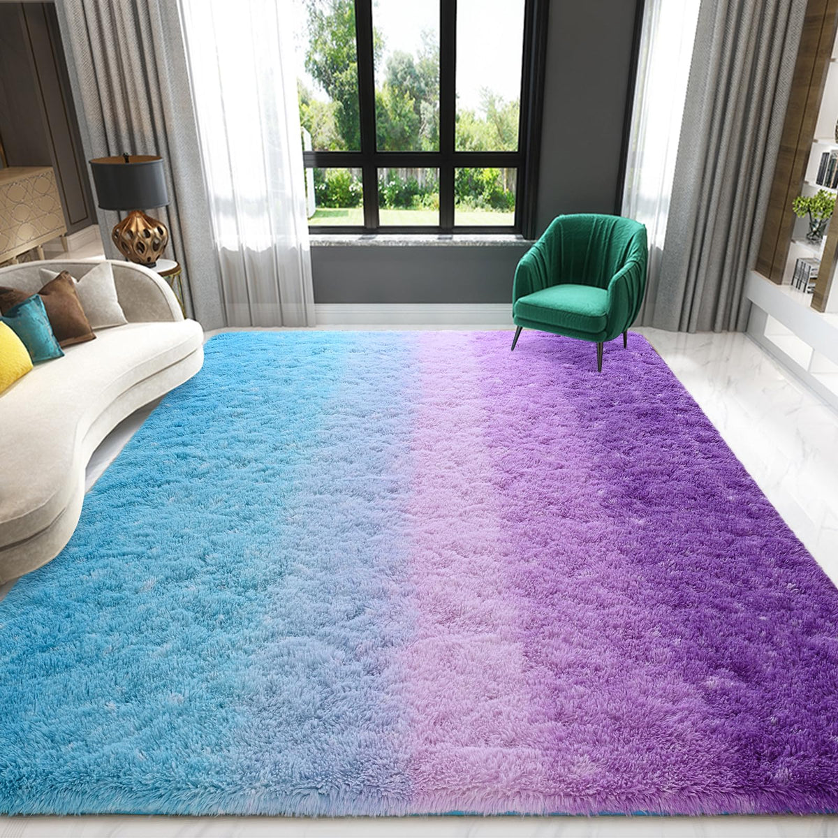 Sage Green Runner Area Rugs for Bedroom Living Room, 2x6 Feet Fluffy Bedside Rugs, Soft Shaggy Carpet Rug for Kids Room Nursery, Furry Rugs for Girls Boys Dorm Room Home Decor