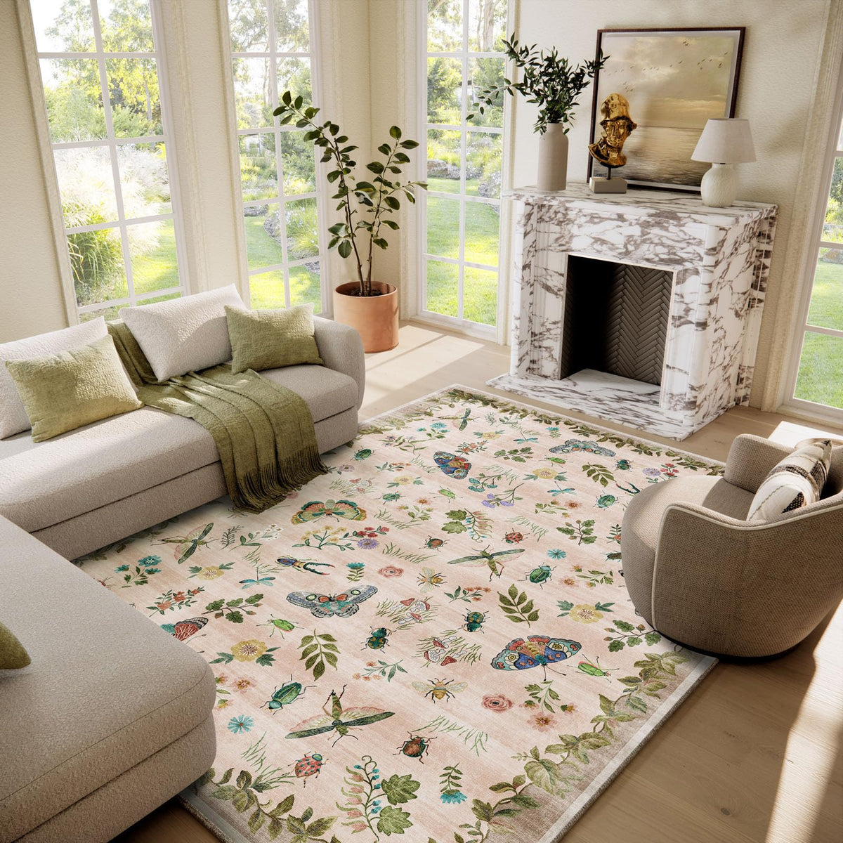 Machine Washable Small Rugs for Entryway: Door Mat Indoor Entrance 2x3 Throw Rug Non-Slip Low Pile Soft Kitchen Rugs for Front Door Indoor Entrance Entry Bedside Kids Room