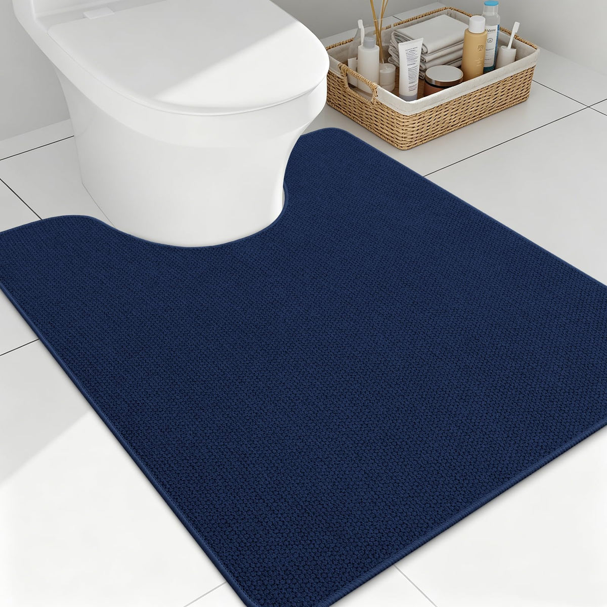 Smiry Ultra Thin Bath Mat 30X20, Non Slip Rubber Washable Bathroom Rugs