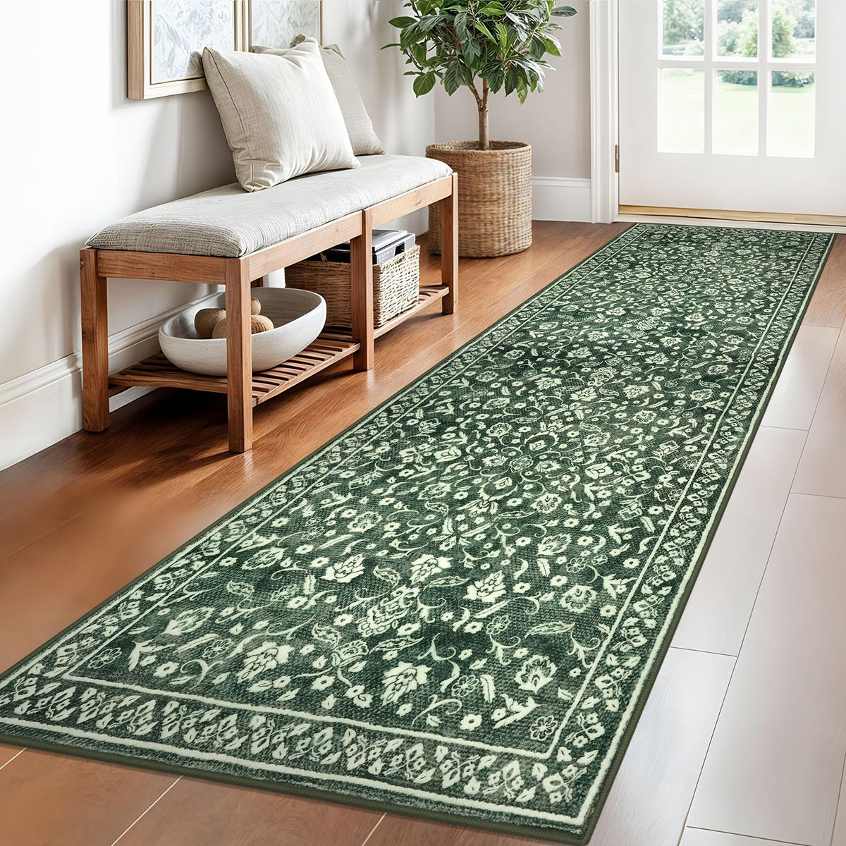 Vintage Washable Entryway Rug 2x3 Small Area Rug Non Slip Door Mat