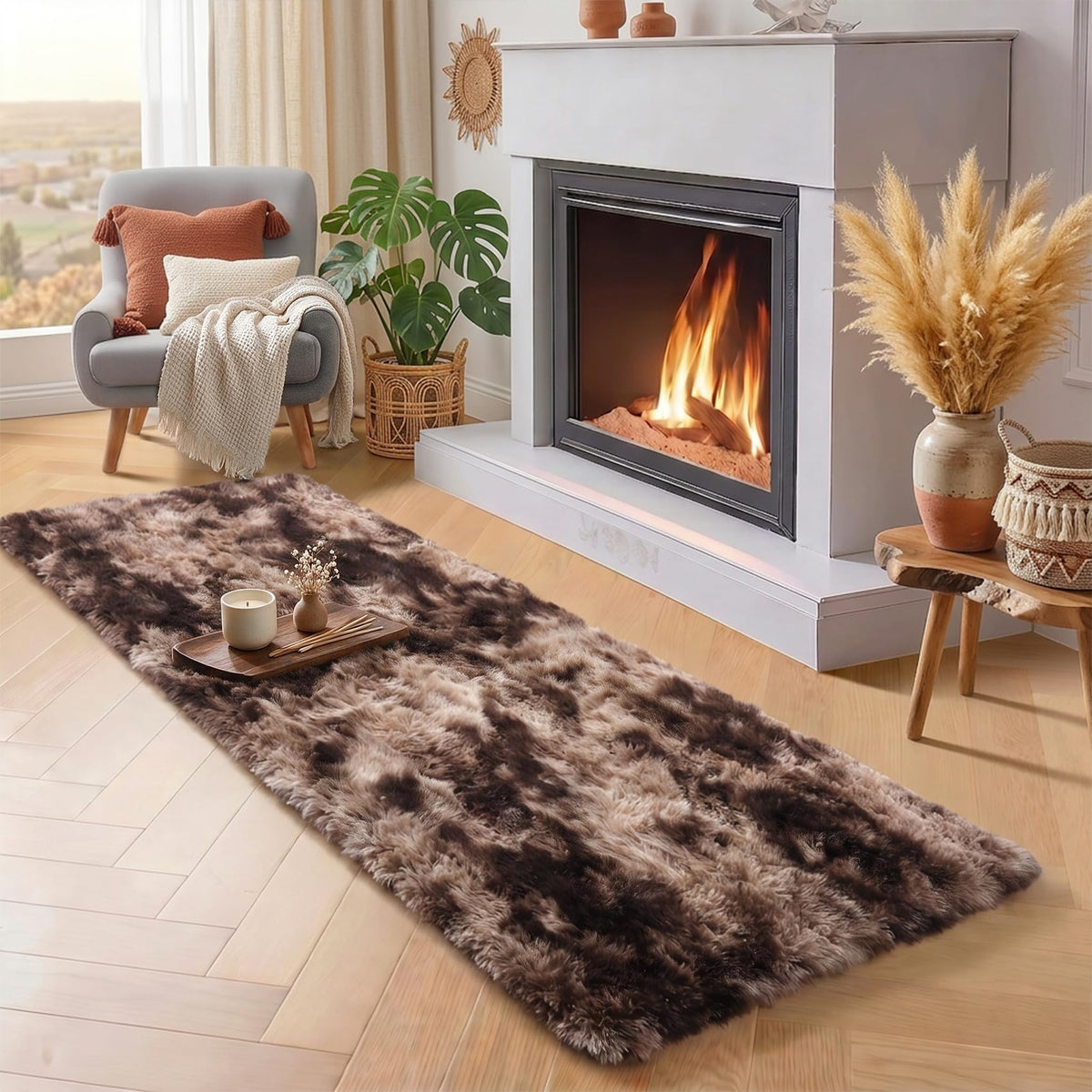 Super Soft Runner Rugs For Hallway 2x6 Ft,Grey Rug Home Decor Aesthetic