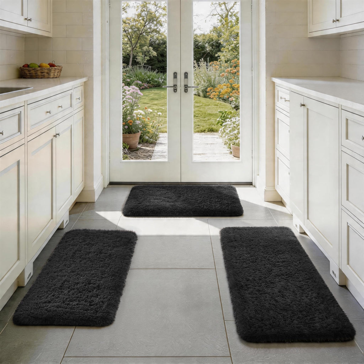 Ophanie 2x6 Washable Runner Rug for Hallway,Non-Slip Fluffy Soft Bedside Rugs, Bedroom Living Room Grey Shaggy Gray Carpet for Kids Girls Boys Dorm Nursery Home Decor Aesthetic