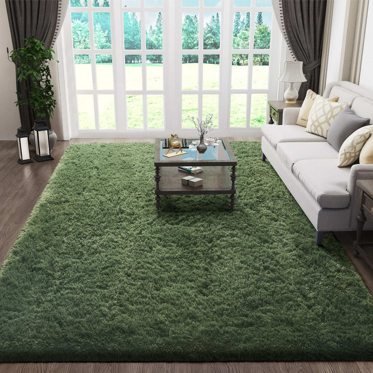 Ophanie 2x6 Washable Runner Rug for Hallway,Non-Slip Fluffy Soft Bedside Rugs, Bedroom Living Room Grey Shaggy Gray Carpet for Kids Girls Boys Dorm Nursery Home Decor Aesthetic