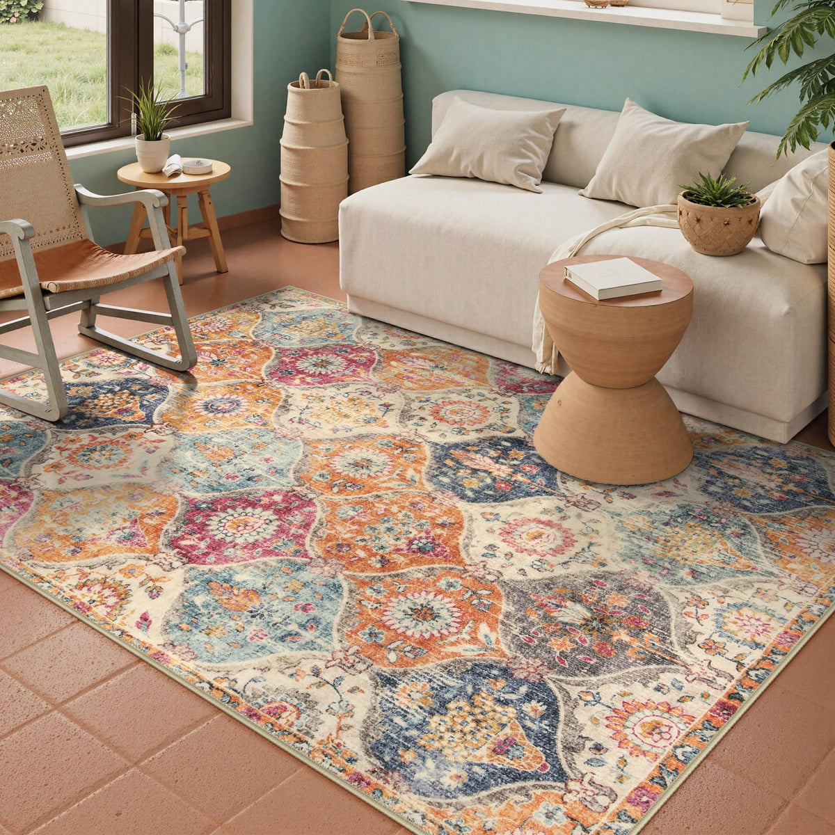 Lahome Washable Rugs for Entryway, 2x3 Kitchen Rugs Non Slip Washable