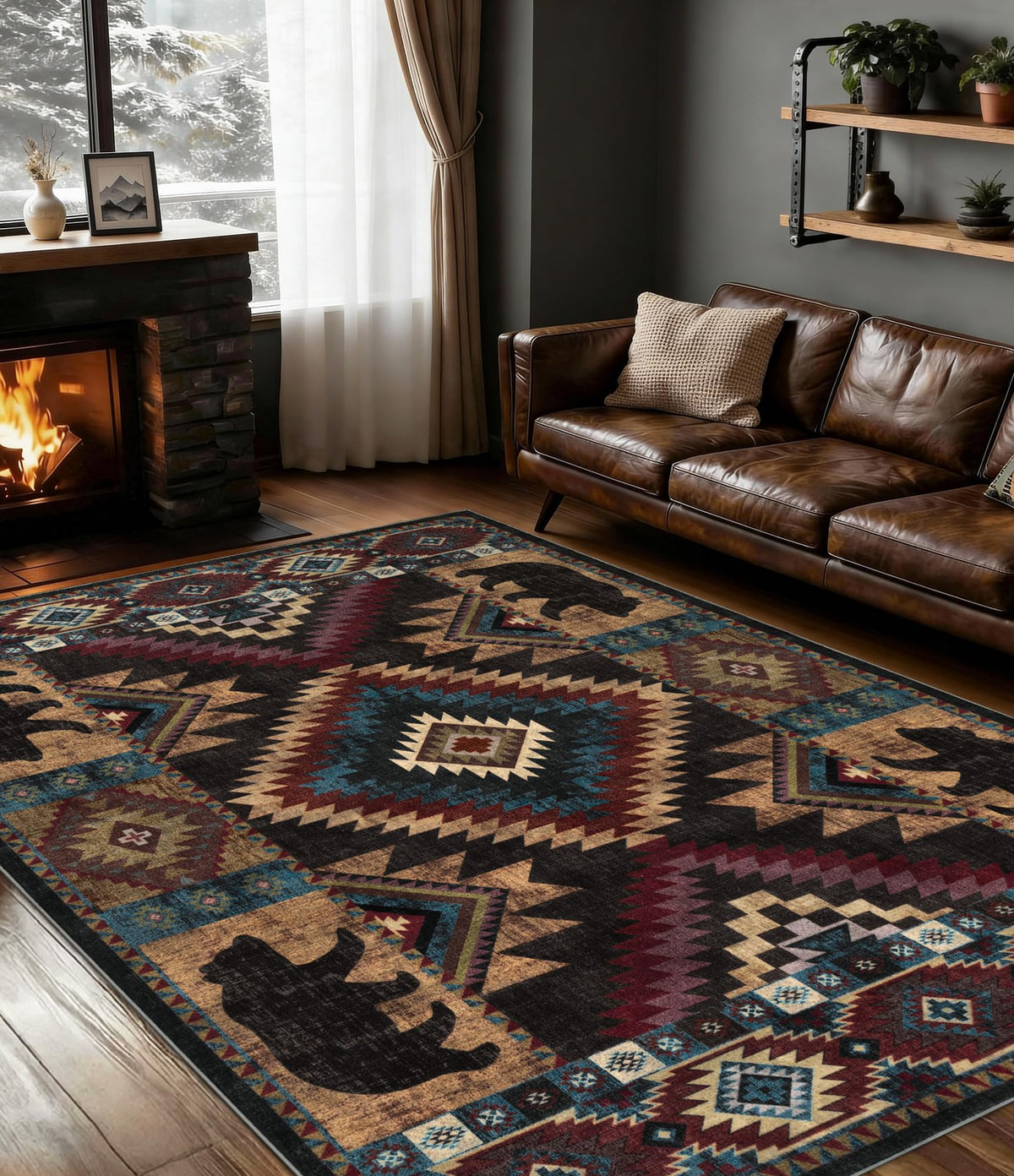 YIHOUSE Washable Rustic Cabin Runner Rug 2x6 Hallway