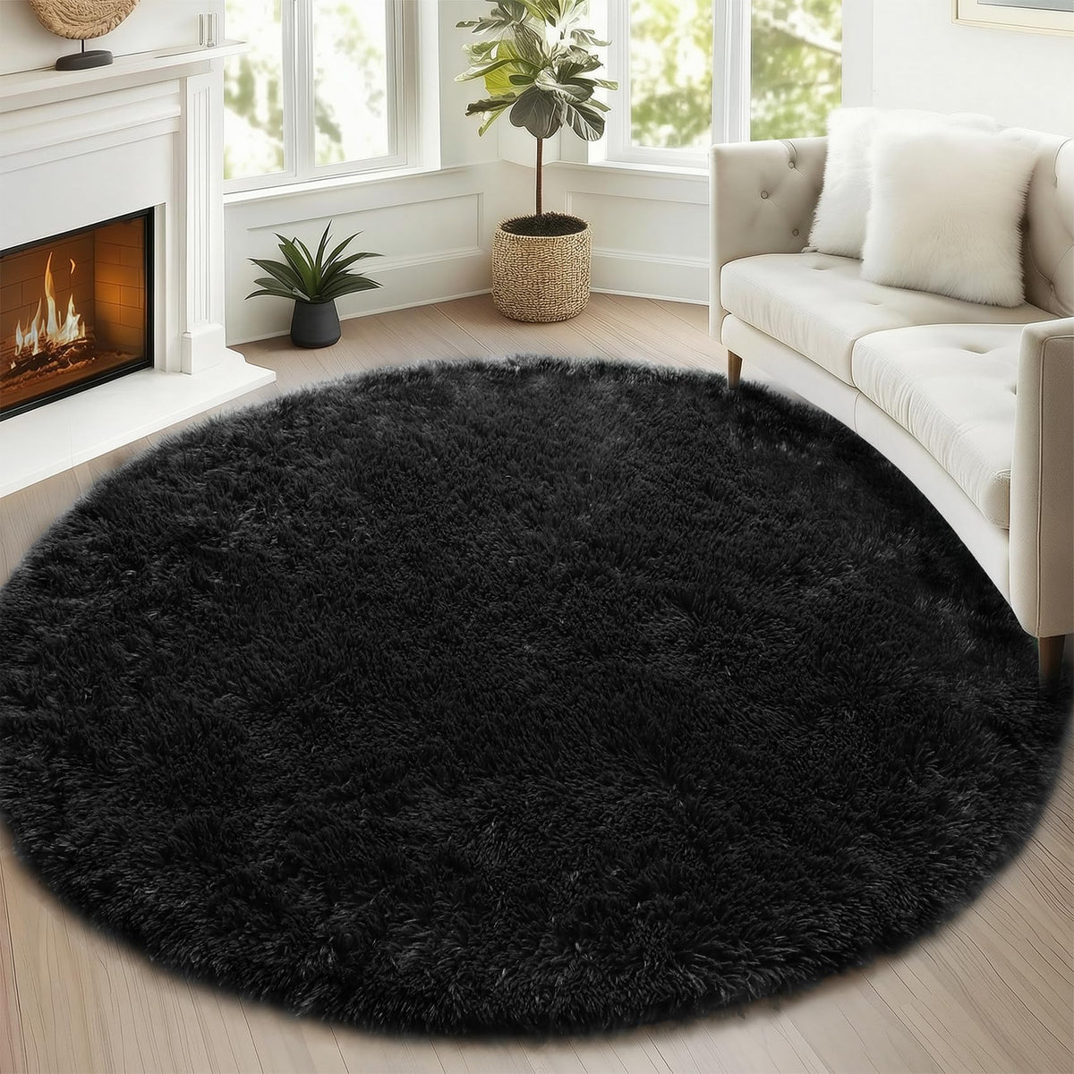White Runner Rugs for Bedroom Living Room, Fluffy 2x6 Bedside Soft Area Rug