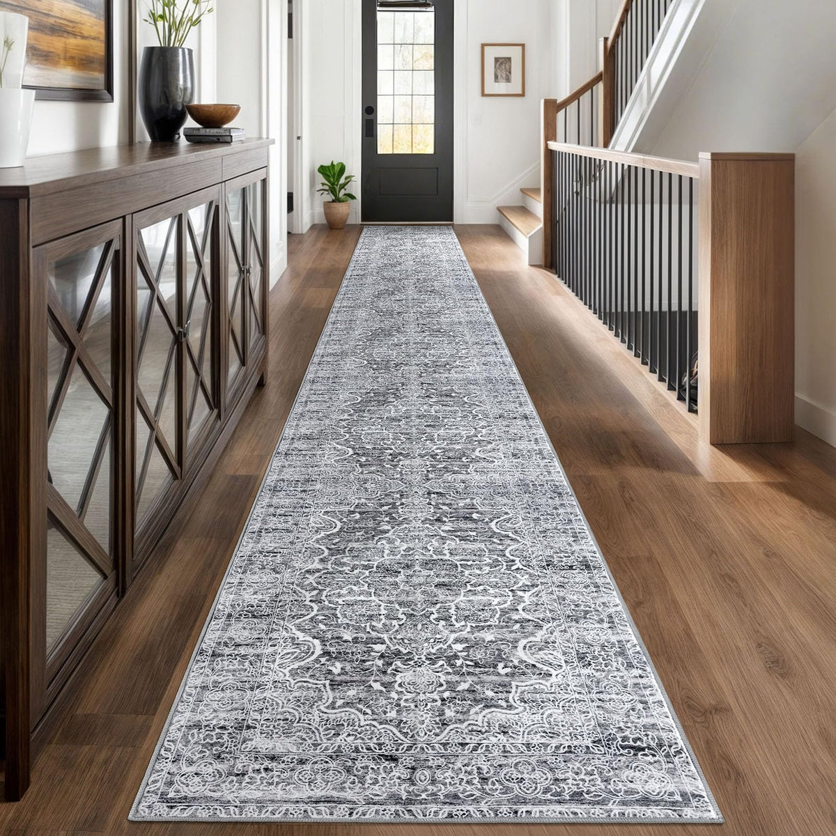 KUTA Entryway Rugs Indoor Washable Small Area Rug 2x3 Blue Entrance Carpet