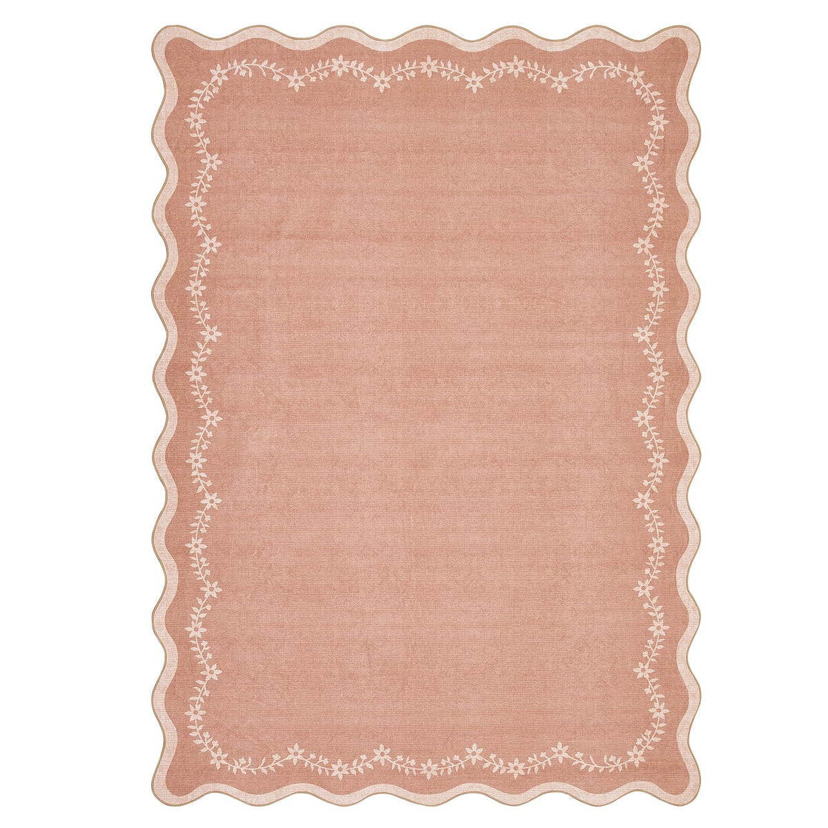 GarveeHome 3x5 Scalloped Washable Area Rug Non Slip Bedroom Entryway Rug