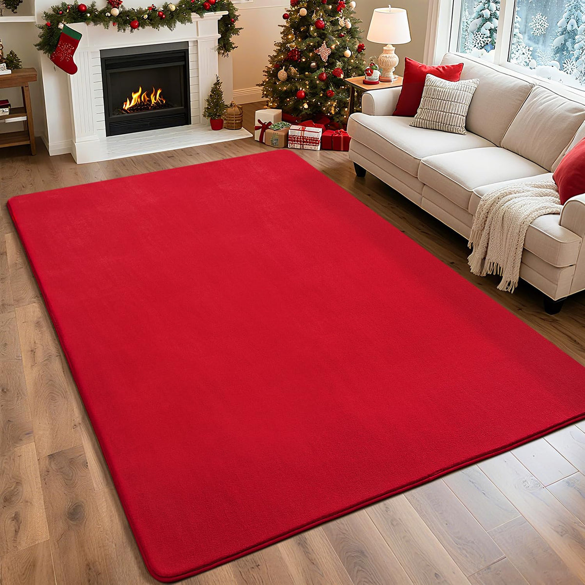 Przemy 2x6 Soft Runner Rug for Bedroom Living Room, Dark Purple Washable