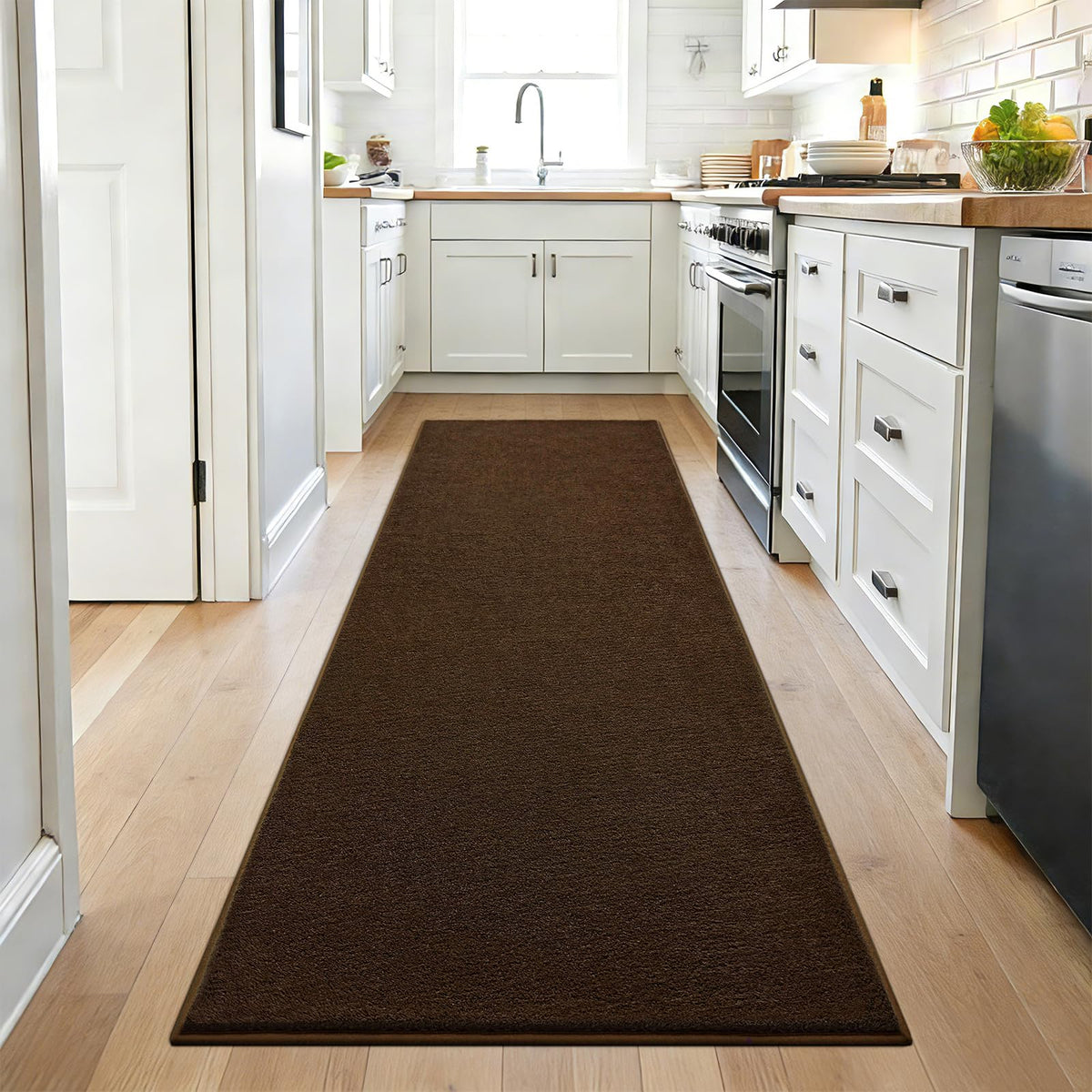 ISEAU 2x6 Soft Runner Rug for Hallway, Washable and Non-Slip, Black