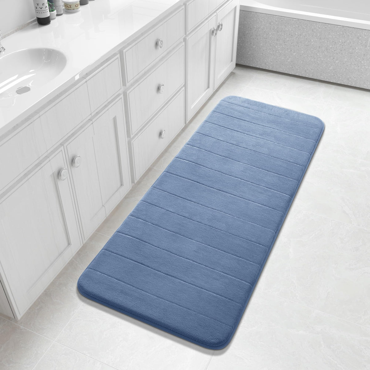 Yimobra Memory Foam Bath Mat, Super Soft & Absorbent Bathroom Rug, Grey