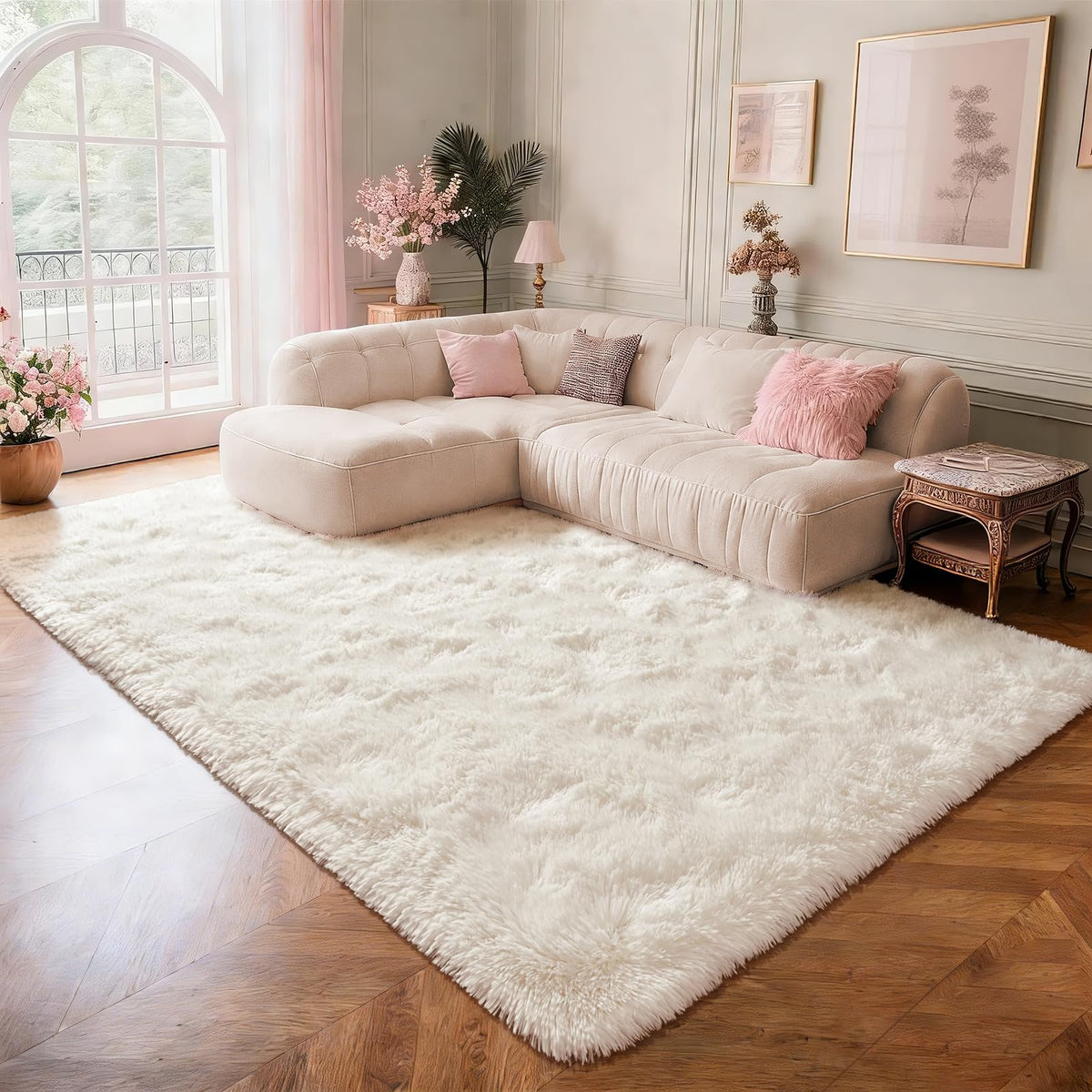 Przemy Fluffy Runner Rug for Bedroom Living Room, 2x6 Feet Dark Purple Shag Area Rugs, Soft Fuzzy Carpet for Bedside Nursery Kids Room College Dorm, Plush Throw Rug for Home Decor