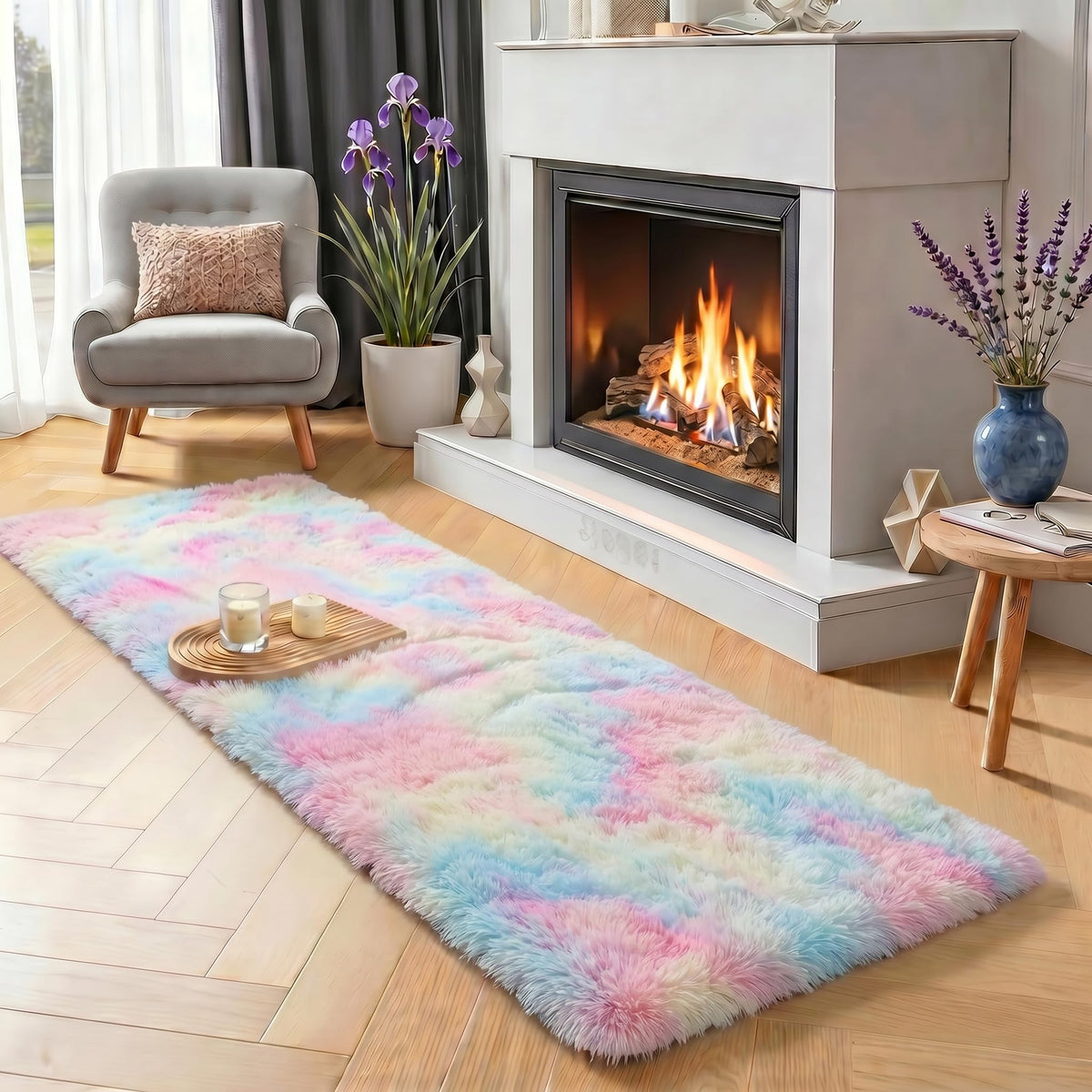 Super Soft Runner Rugs For Hallway 2x6 Ft,Grey Rug Home Decor Aesthetic