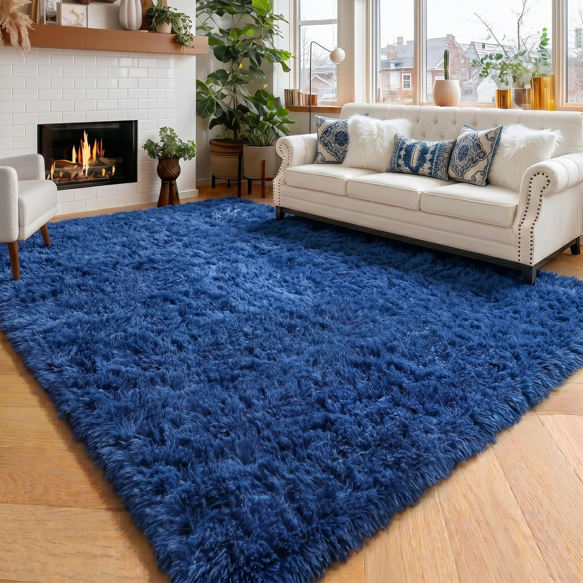 Amdrebio Burnt Orange Fall Shag Runner Area Rug 2x6 for Bedroom Living Room