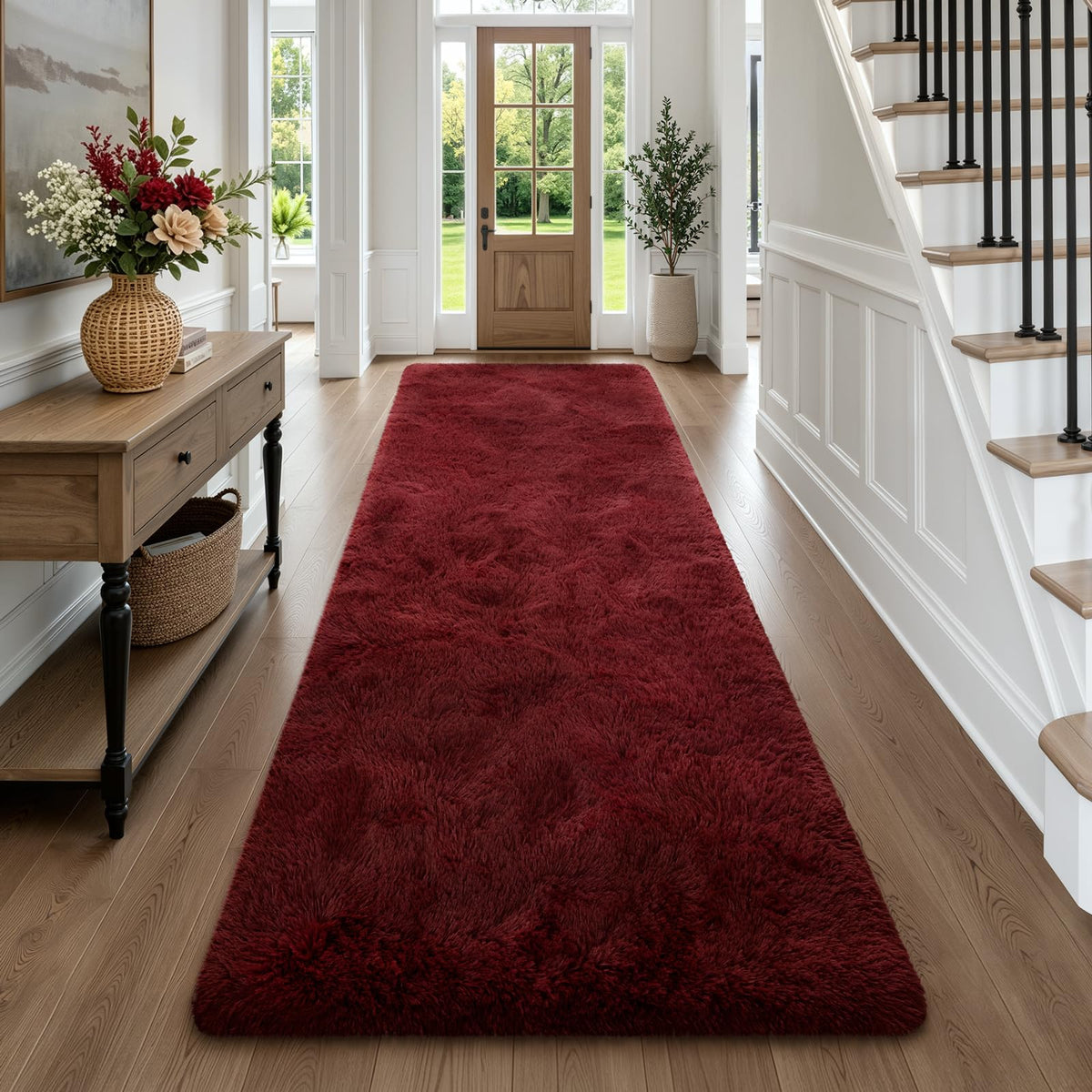 Deerhoo Runner Rugs 2x6 for Hallways Bedroom, Light Grey