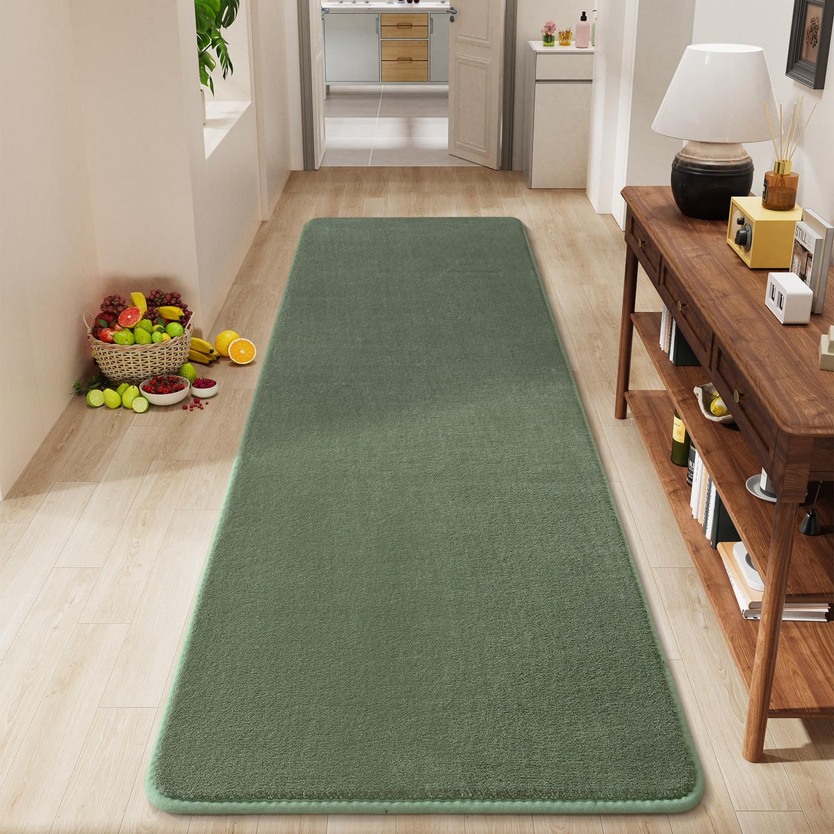 Amearea Modern Soft Hallway Runner Rug, 2x6 Feet Black Washable Runner Rugs