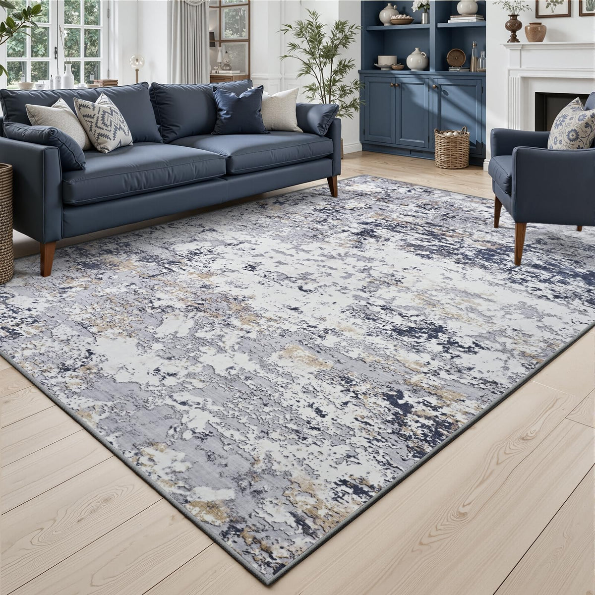 Toneed Washable 2x6 Non-Slip Runner Rug for Hallway Kitchen, Grey