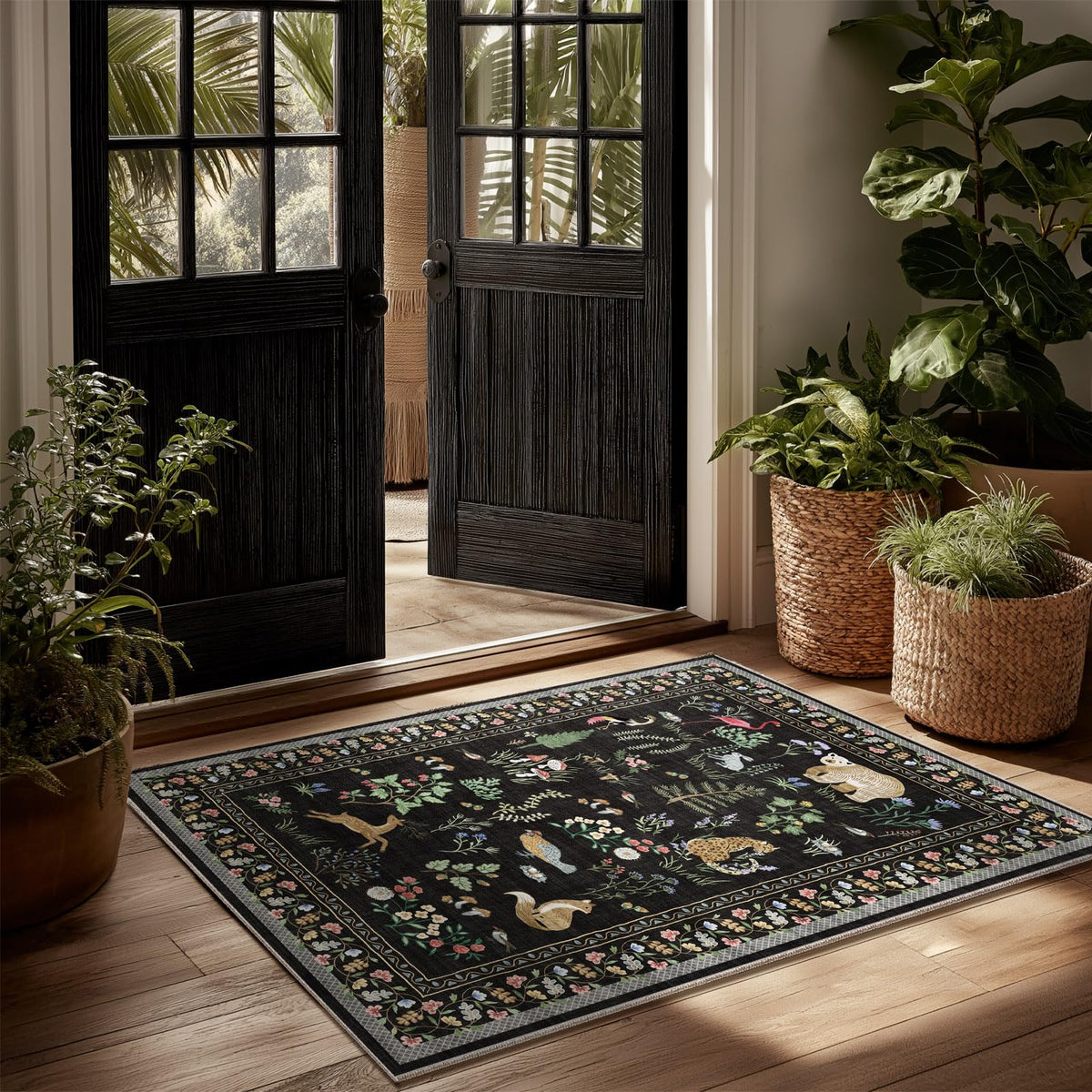 Machine Washable Small Rugs for Entryway: Door Mat Indoor Entrance 2x3 Throw Rug Non-Slip Low Pile Soft Kitchen Rugs for Front Door Indoor Entrance Entry Bedside Kids Room