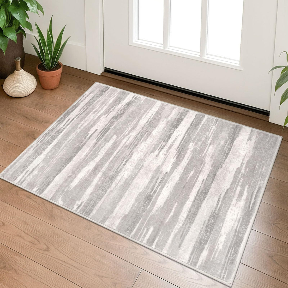 Lansny Abstract Washable 2x6 Runner Rug Non Slip Runners for Hallway