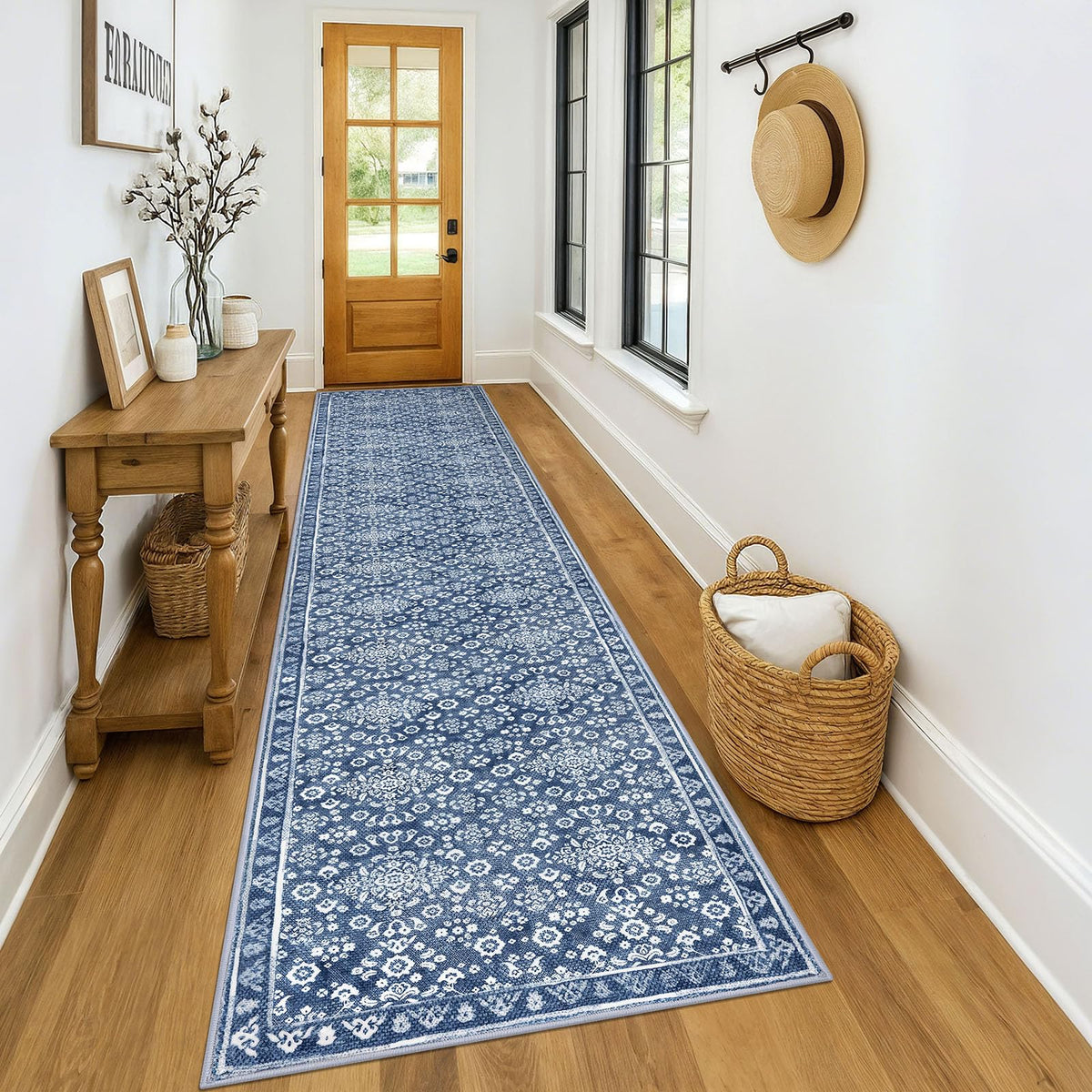 Vintage Washable Entryway Rug 2x3 Small Area Rug Non Slip Door Mat
