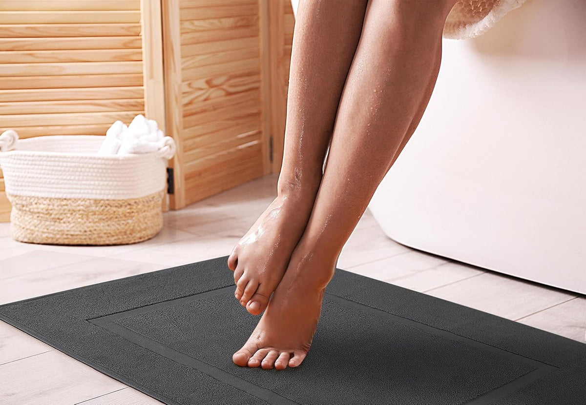 Utopia Towels Cotton Bath Mat, 21x34 in, 2 Pack, Grey