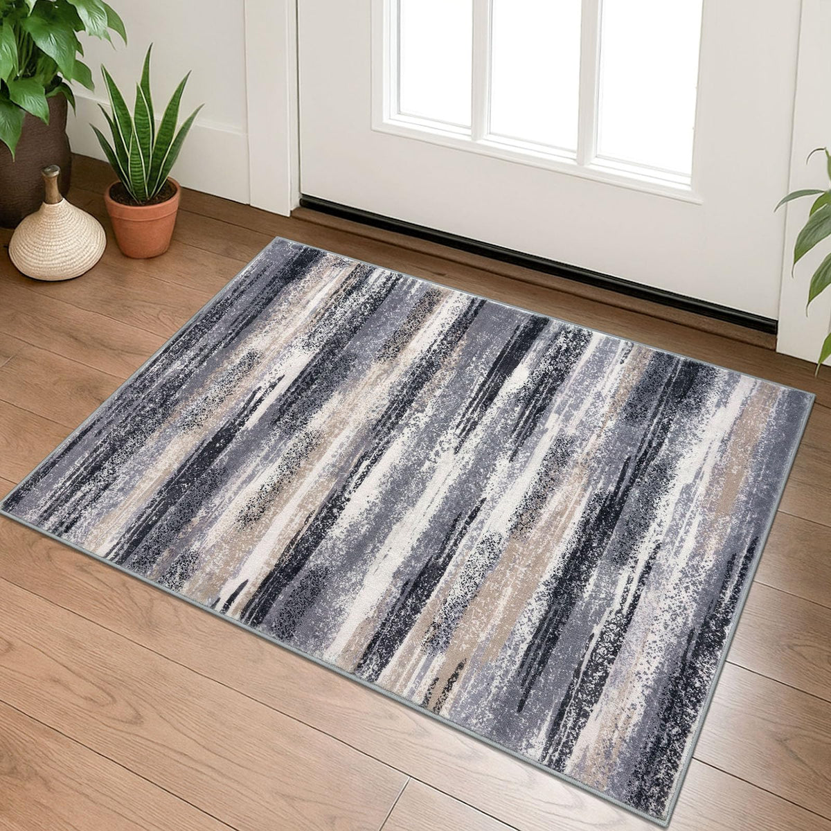 Lansny Abstract Washable 2x6 Runner Rug Non Slip Runners for Hallway