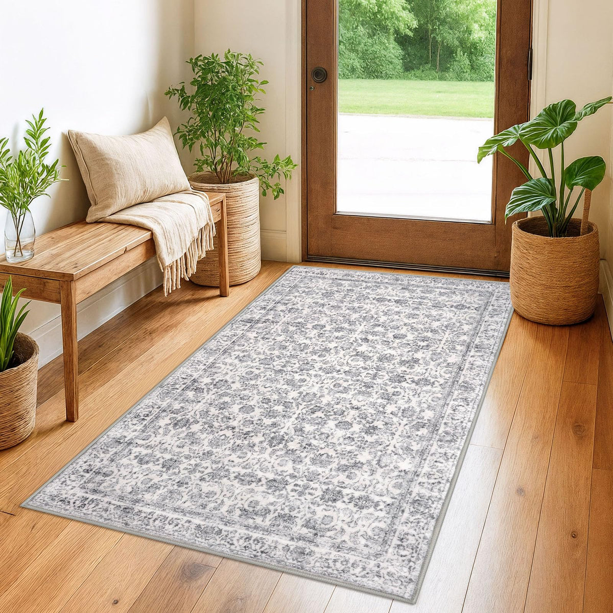 SIILOOM 2x3 Small Washable Area Rug Entryway Door Mat Indoor Kitchen Runner