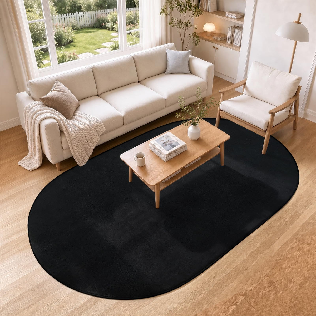 ISEAU 2x6 Soft Runner Rug for Hallway, Washable and Non-Slip, Black